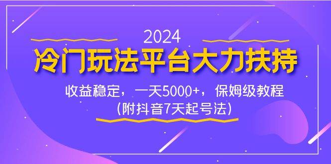 2024冷门玩法平台大力扶持，收益稳定，一天5000+，保姆级教程（附抖音7… - 维兴科技-维兴科技