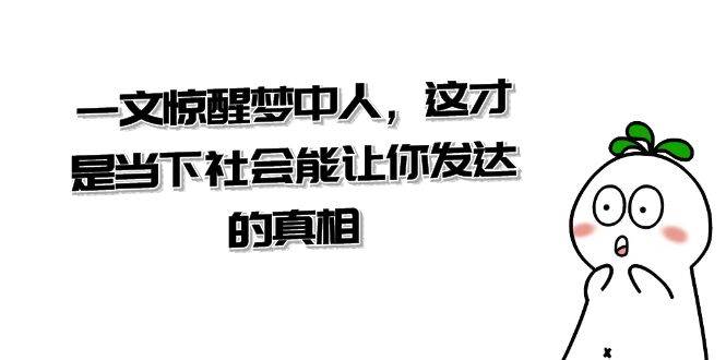 某公众号付费文章《一文 惊醒梦中人，这才是当下社会能让你发达的真相》 - 维兴科技-维兴科技