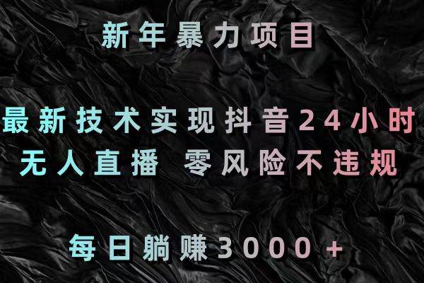 新年暴力项目，最新技术实现抖音24小时无人直播 零风险不违规 每日躺赚3000 - 维兴科技-维兴科技