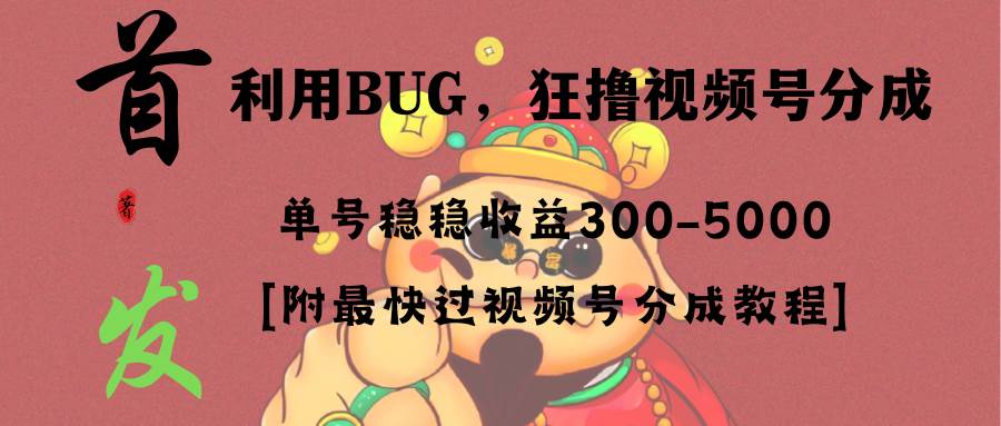 全网独家首发，视频号BUG，超短期项目，单号每日净收益300-5000！ - 维兴科技-维兴科技