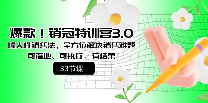 爆款！销冠特训营3.0之顺人性销售法，全方位解决销售难题、可落地、可执行、有结果 - 维兴科技-维兴科技