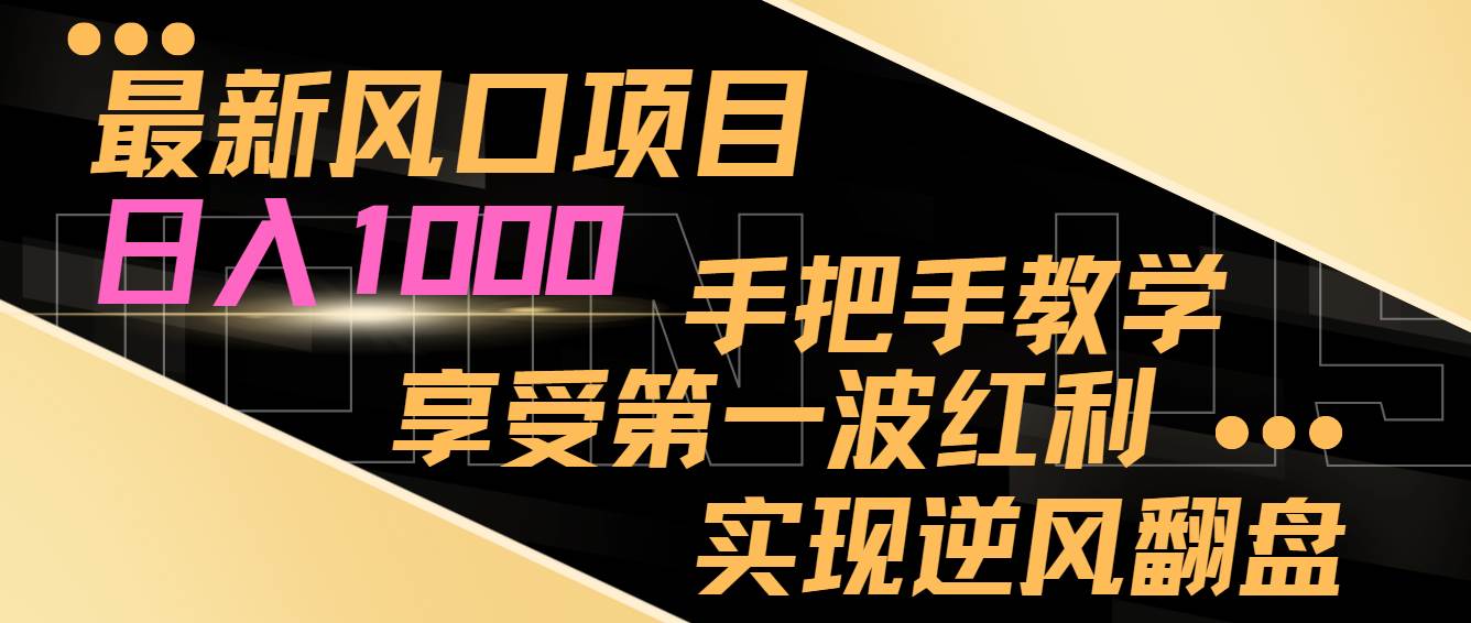 最新风口项目，日入过千，抓住当下风口，享受第一波红利，实现逆风翻盘 - 维兴科技-维兴科技