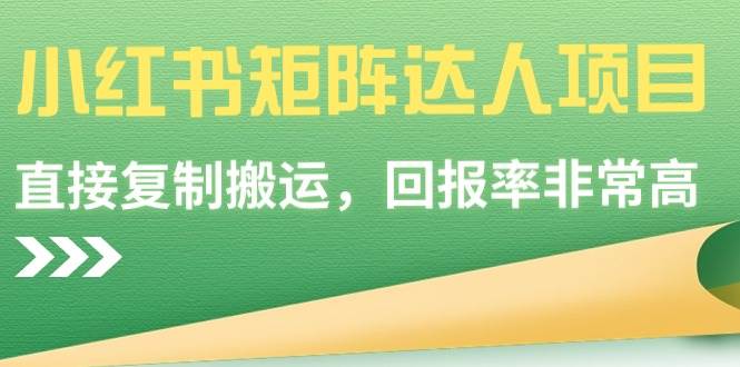 小红书矩阵达人项目，直接复制搬运，回报率非常高 - 维兴科技-维兴科技