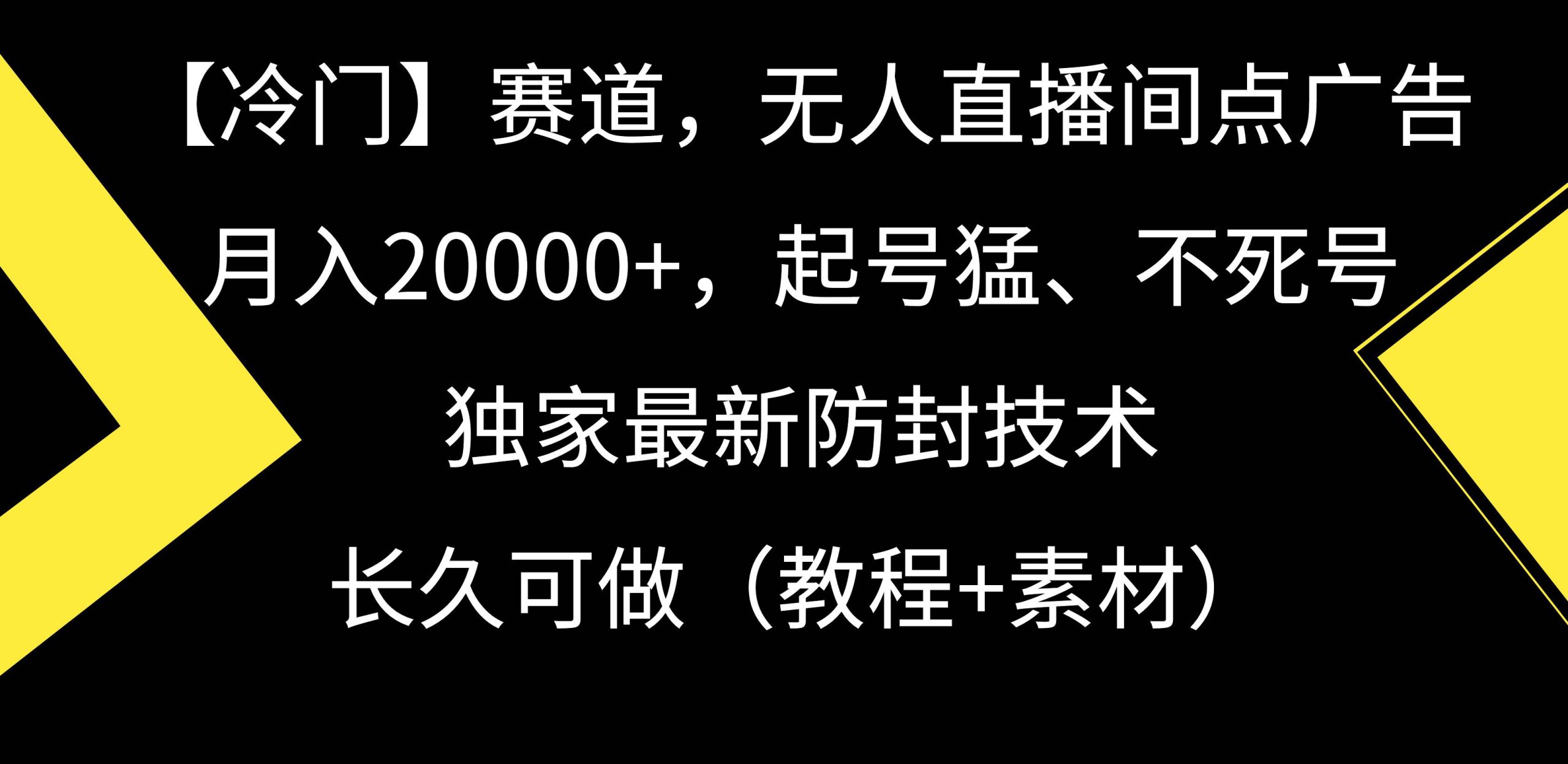 【冷门】赛道，无人直播间点广告，月入20000+，起号猛、不死号，独家最… - 维兴科技-维兴科技