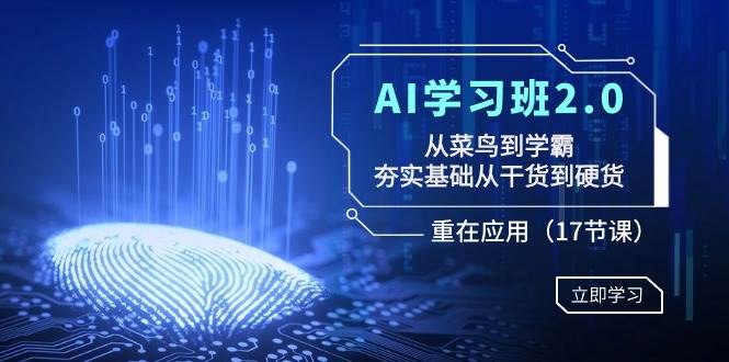 AI学习班2.0：从菜鸟到学霸，夯实基础从干货到硬货，重在应用（17节课） - 维兴科技-维兴科技