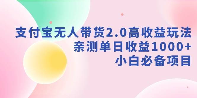 支付宝无人带货2.0高收益玩法，亲测单日收益1000+，小白必备项目 - 维兴科技-维兴科技