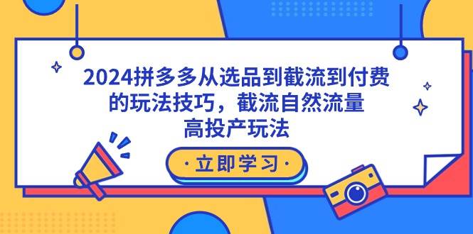2024拼多多从选品到截流到付费的玩法技巧，截流自然流量玩法，高投产玩法 - 维兴科技-维兴科技