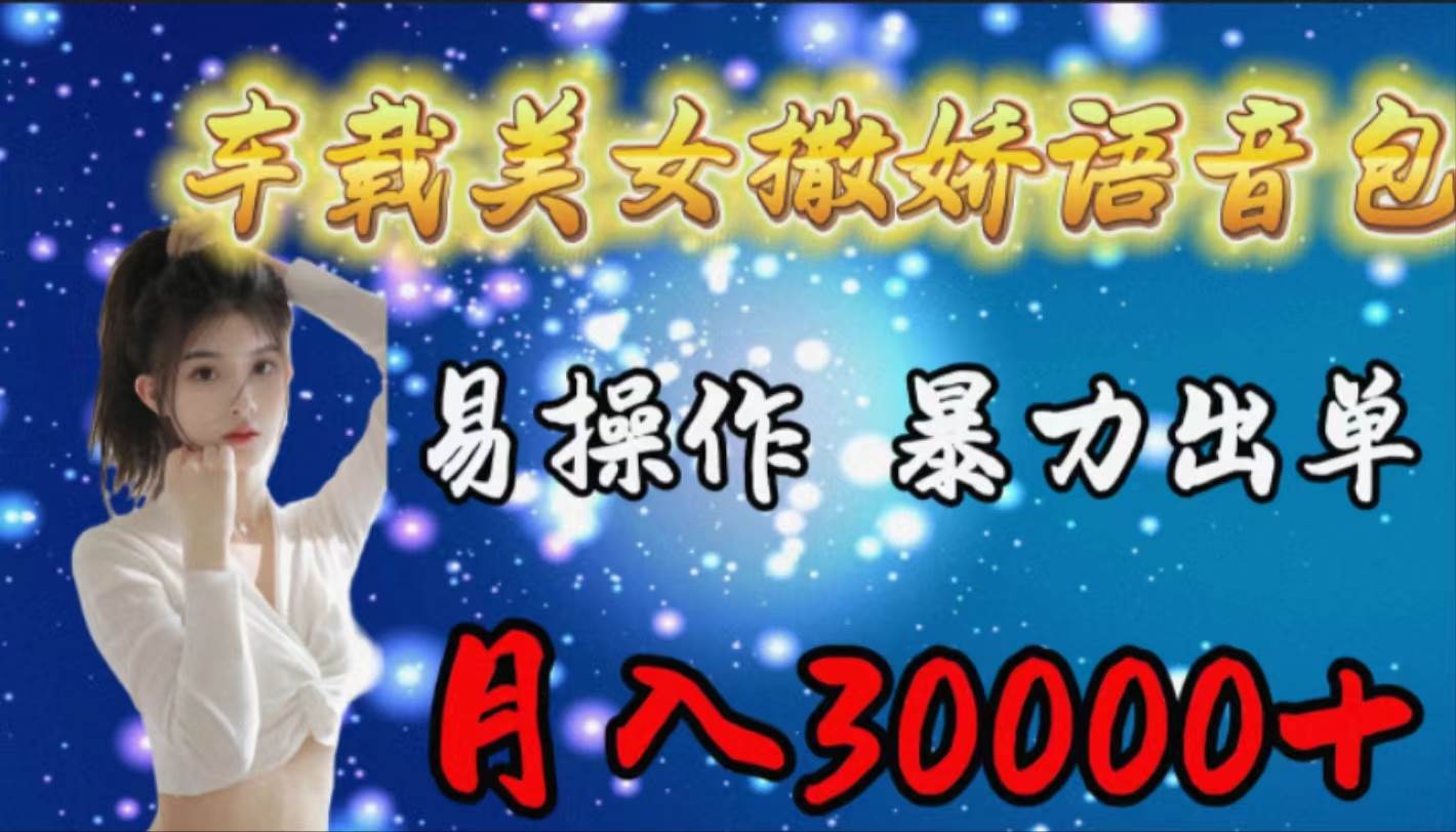 车载女生撒娇语音包，易操作，暴力出单，月入30000+ - 维兴科技-维兴科技