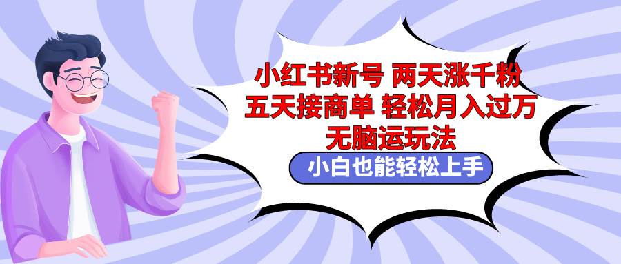 小红书新号两天涨千粉五天接商单轻松月入过万 无脑搬运玩法 小白也能轻… - 维兴科技-维兴科技