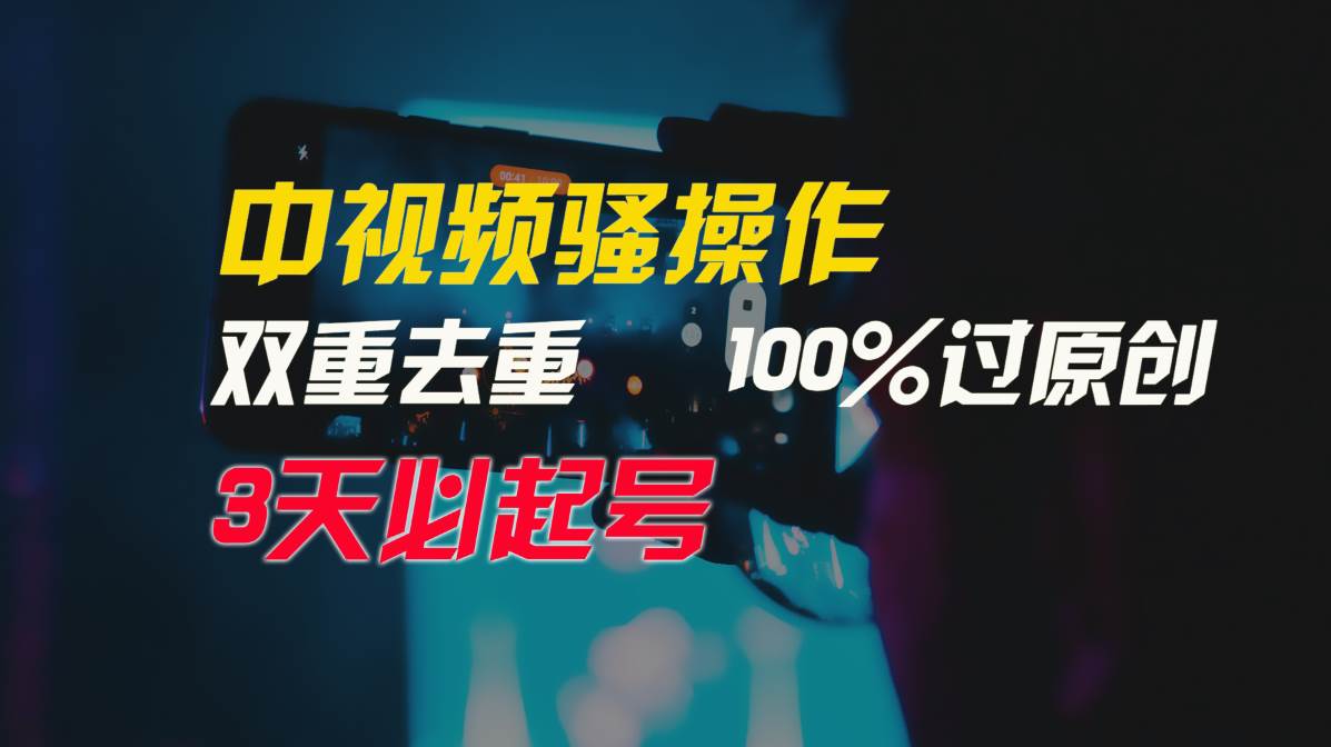 中视频骚操作，双重去重100%过原创，3天比必起号，简单无脑，月入3W+ - 维兴科技-维兴科技
