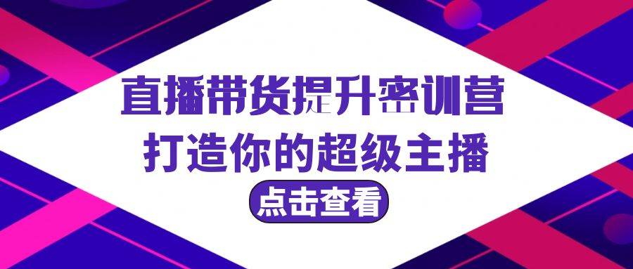 直播带货提升特训营，打造你的超级主播（3节直播课+配套资料） - 维兴科技-维兴科技