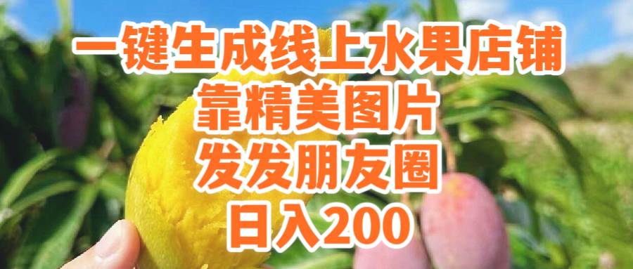 一键生成线上水果店，靠精美图片发发朋友圈，也能日入200 - 维兴科技-维兴科技