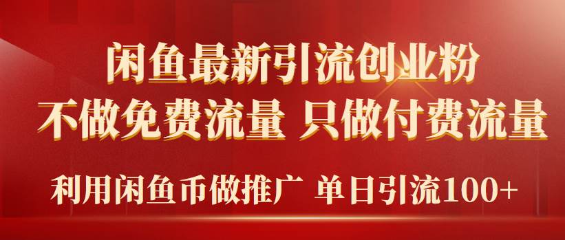 2024年闲鱼币推广引流创业粉，不做免费流量，只做付费流量，单日引流100+ - 维兴科技-维兴科技