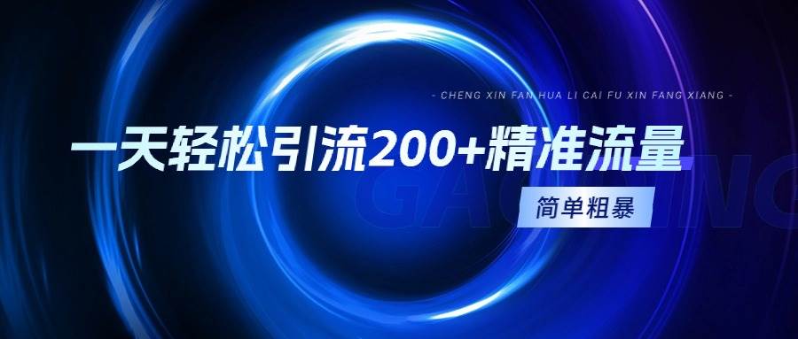 一天轻松引流200+精准流量，简单粗暴，一看就会 - 维兴科技-维兴科技