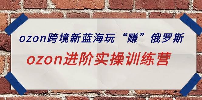 ozon跨境新蓝海玩“赚”俄罗斯，ozon进阶实操训练营 - 维兴科技-维兴科技