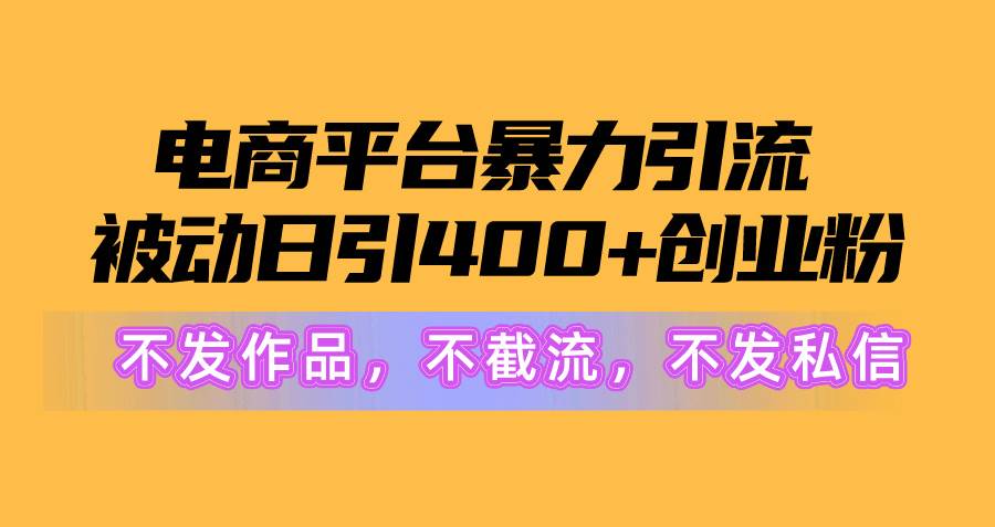 电商平台暴力引流,被动日引400+创业粉不发作品，不截流，不发私信 - 维兴科技-维兴科技