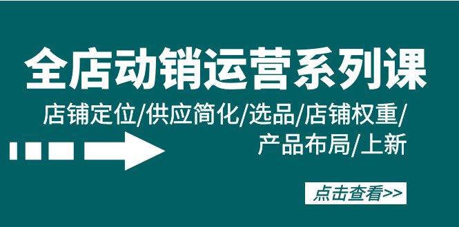 全店·动销运营系列课：店铺定位/供应简化/选品/店铺权重/产品布局/上新 - 维兴科技-维兴科技