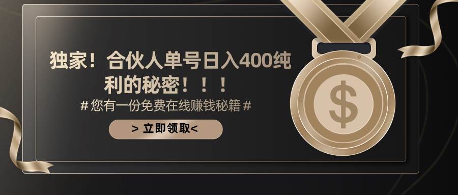 合伙人广告撸金最新玩法，每天单号400纯利 - 维兴科技-维兴科技