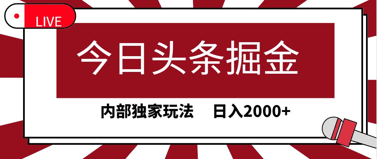 今日头条掘金，30秒一篇文章，内部独家玩法，日入2000+ - 维兴科技-维兴科技