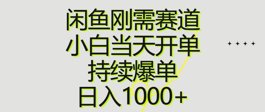 闲鱼刚需赛道，小白当天开单，持续爆单，日入1000+ - 维兴科技-维兴科技