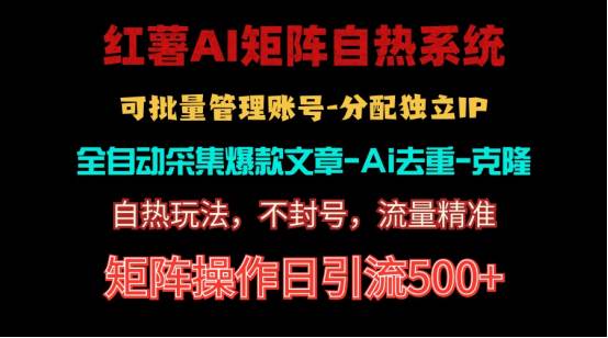 红薯矩阵自热系统，独家不死号引流玩法！矩阵操作日引流500+ - 维兴科技-维兴科技