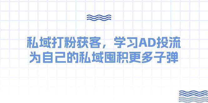 某收费课：私域打粉获客，学习AD投流，为自己的私域囤积更多子弹 - 维兴科技-维兴科技