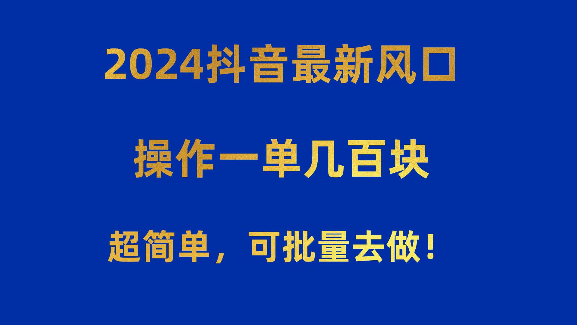 2024抖音最新风口！操作一单几百块！超简单，可批量去做！！！ - 维兴科技-维兴科技