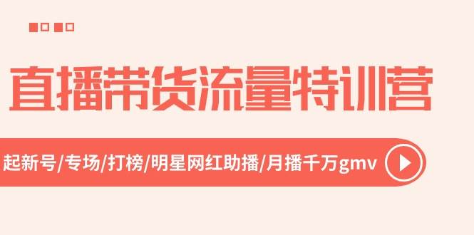 直播带货流量特训营，起新号-专场-打榜-明星网红助播 月播千万gmv（52节） - 维兴科技-维兴科技