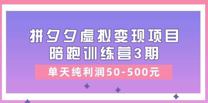 某收费培训《拼夕夕虚拟变现项目陪跑训练营3期》单天纯利润50-500元 - 维兴科技-维兴科技
