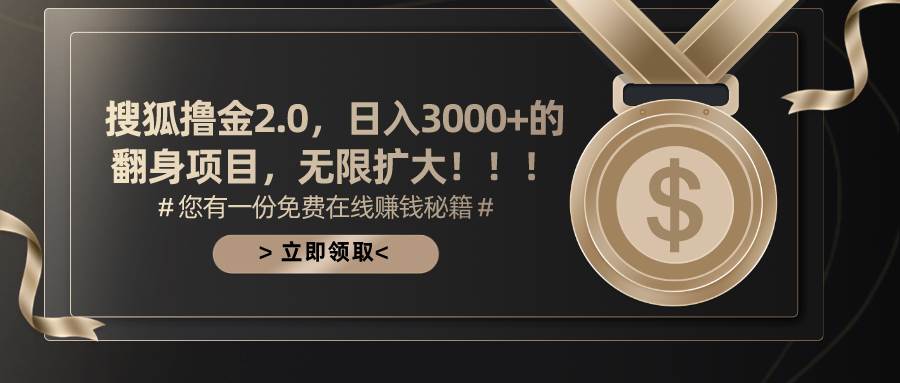 搜狐撸金2.0日入3000+，可无限扩大的翻身项目 - 维兴科技-维兴科技