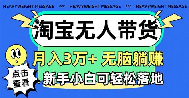淘宝无人带货3.0高收益玩法，月入3万+，无脑躺赚，新手小白可落地实操 - 维兴科技-维兴科技