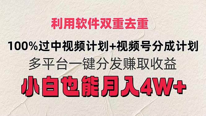 利用软件双重去重，100%过中视频+视频号分成计划小白也可以月入4W+ - 维兴科技-维兴科技