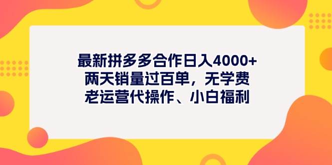 最新拼多多项目日入4000+两天销量过百单，无学费、老运营代操作、小白福利 - 维兴科技-维兴科技