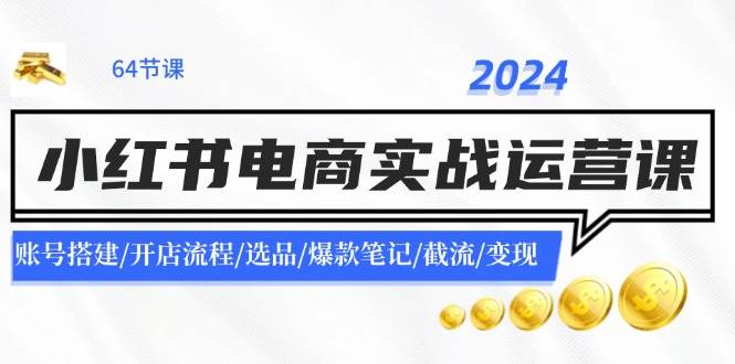 2024小红书电商实战运营课：账号搭建/开店流程/选品/爆款笔记/截流/变现 - 维兴科技-维兴科技