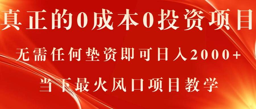 真正的0成本0投资项目，无需任何垫资即可日入2000+，当下最火风口项目教学 - 维兴科技-维兴科技