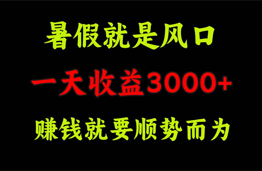 一天收益3000+ 赚钱就是顺势而为，暑假就是风口 - 维兴科技-维兴科技