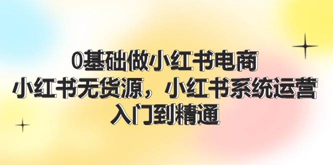 0基础做小红书电商，小红书无货源，小红书系统运营，入门到精通 (70节) - 维兴科技-维兴科技