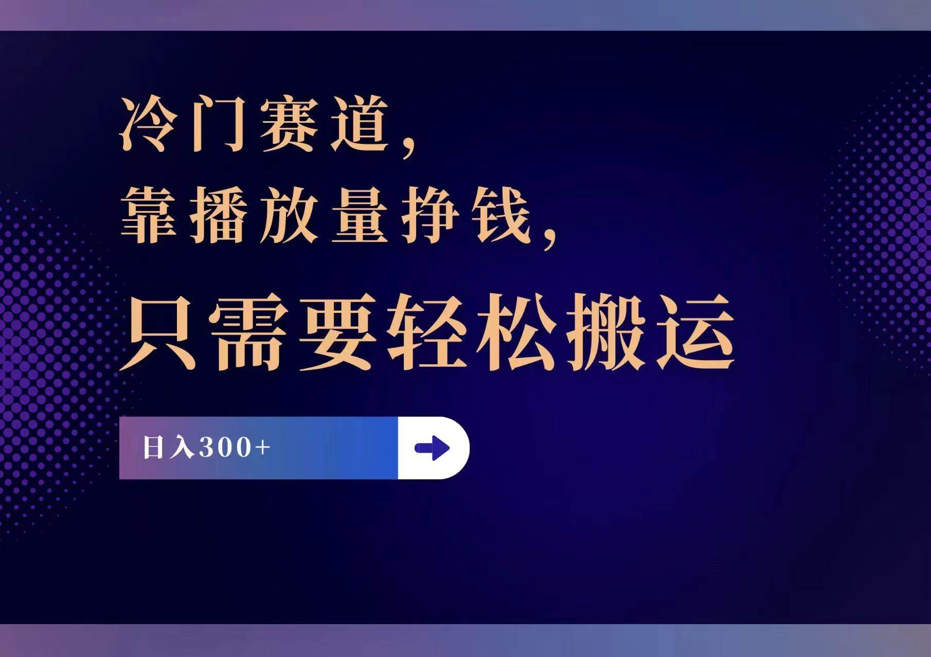 冷门赛道，靠播放量挣钱，只需要轻松搬运，日赚300+ - 维兴科技-维兴科技
