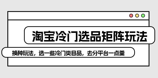 淘宝冷门选品矩阵玩法：换种玩法，选一些冷门类目品，去分平台一点羹 - 维兴科技-维兴科技