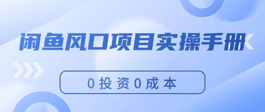 闲鱼风口项目实操手册，0投资0成本，让你做到，月入过万，新手可做 - 维兴科技-维兴科技