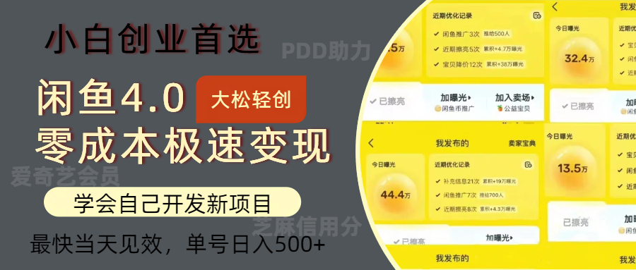 闲鱼0成本极速变现项目，多种变现方式，单号日入500+最新玩法 - 维兴科技-维兴科技