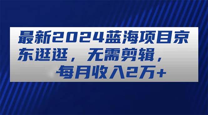 最新2024蓝海项目京东逛逛，无需剪辑，每月收入2万+ - 维兴科技-维兴科技