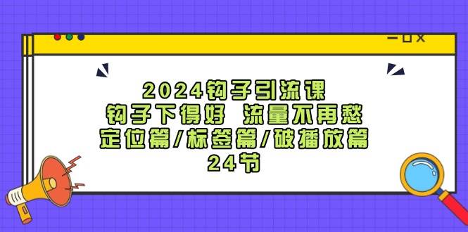 2024钩子·引流课：钩子下得好 流量不再愁，定位篇/标签篇/破播放篇/24节 - 维兴科技-维兴科技