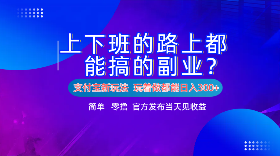 支付宝新项目！上下班的路上都能搞米的副业！简单日入300+ - 维兴科技-维兴科技