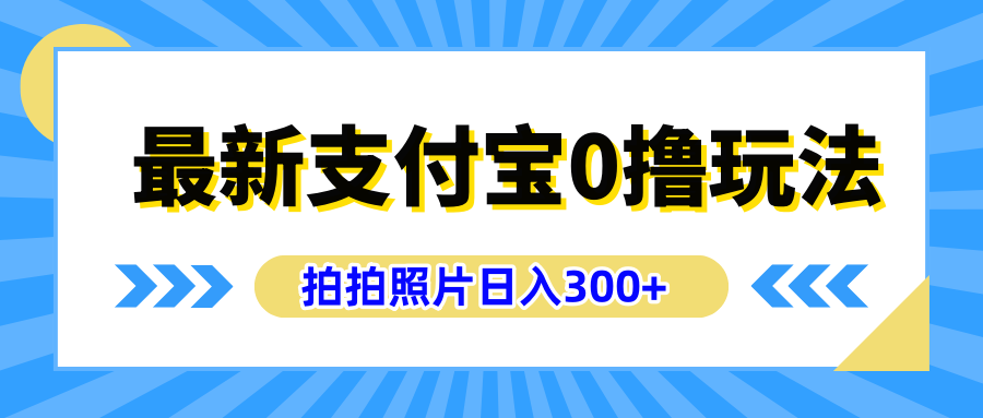最新支付宝0撸玩法，拍照轻松赚收益，日入300+有手机就能做 - 维兴科技-维兴科技