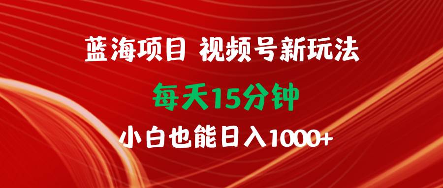 蓝海项目视频号新玩法 每天15分钟 小白也能日入1000+ - 维兴科技-维兴科技