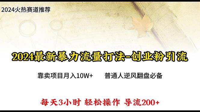2024年最新暴力流量打法，每日导入300+，靠卖项目月入10W+ - 维兴科技-维兴科技