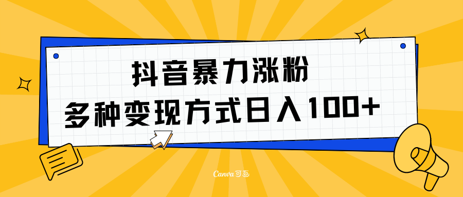 抖音暴力涨粉：多方式变现 日入100+ - 维兴科技-维兴科技
