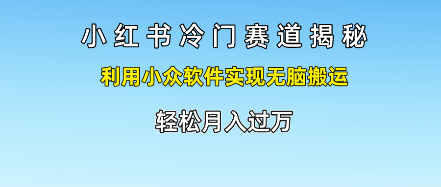 小红书冷门赛道揭秘,轻松月入过万，利用小众软件实现无脑搬运， - 维兴科技-维兴科技