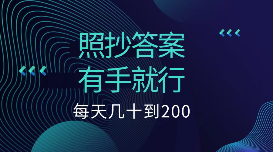 照抄答案，有手就行，每天几十到200低保 - 维兴科技-维兴科技
